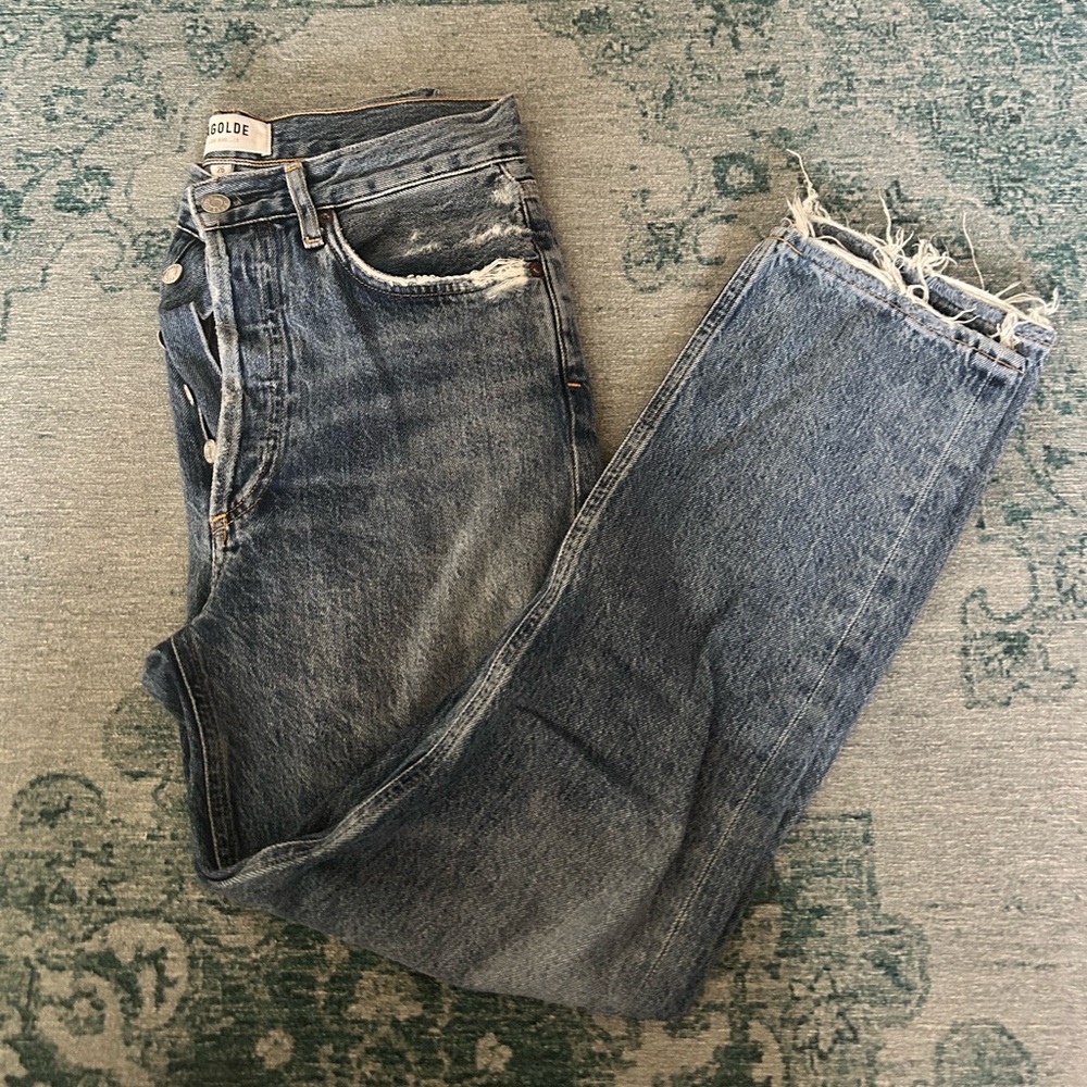 AGOLDE RILEY ULTRA HIGH-RISE CROPPED STRAIGHT JEANS